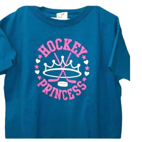 HOCKEY EUC GIRLS TOP SHIRT TEE PRINCESS TSHIRT SIZE 7 - Picture 1 of 3